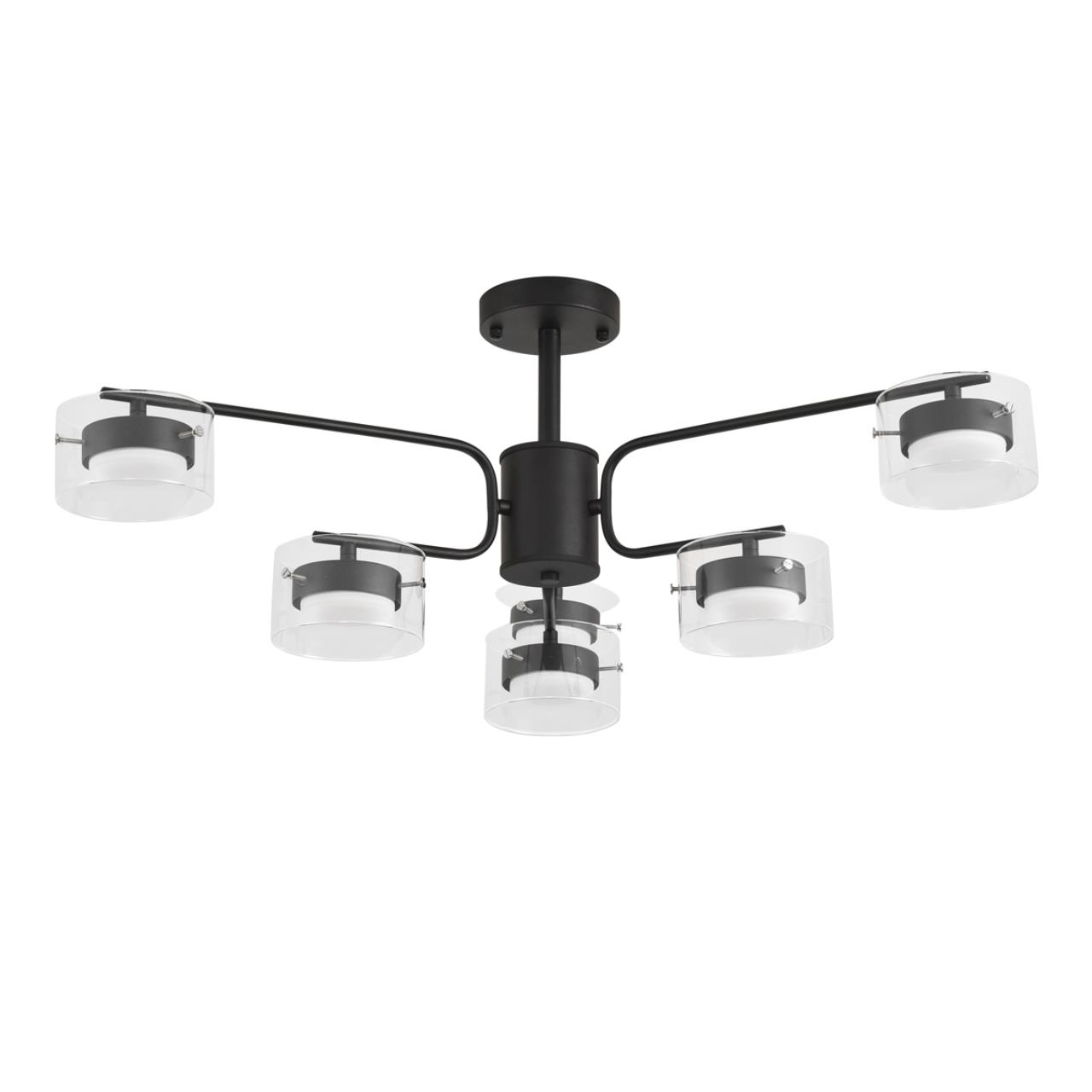 8349/6C COMFI черный/прозрачный, металл/стекло Светильник потолочный LED GX53 6*7W 220V NATALINA