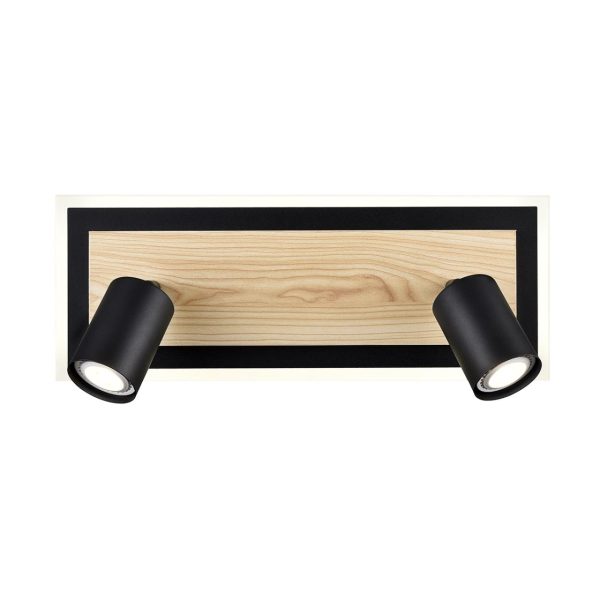 8025/19WL LEDIO LN24 черный/дерево, металл/МДФ Настенный светильник LED GU10 2*10W + LED 19W 220V PINE — изображение 3