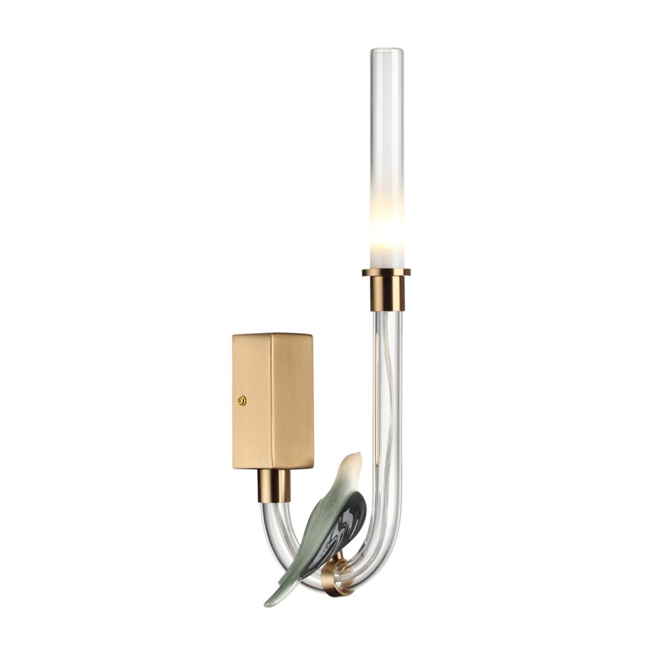 5431/2WLA L-VISION ODL_EX25 123 золотой(под латунь)/белый градиент/беж./зеленый/ металл/стекло/керамика Бра (ПРАВ.) LED 2W 4000K LARK — изображение 3