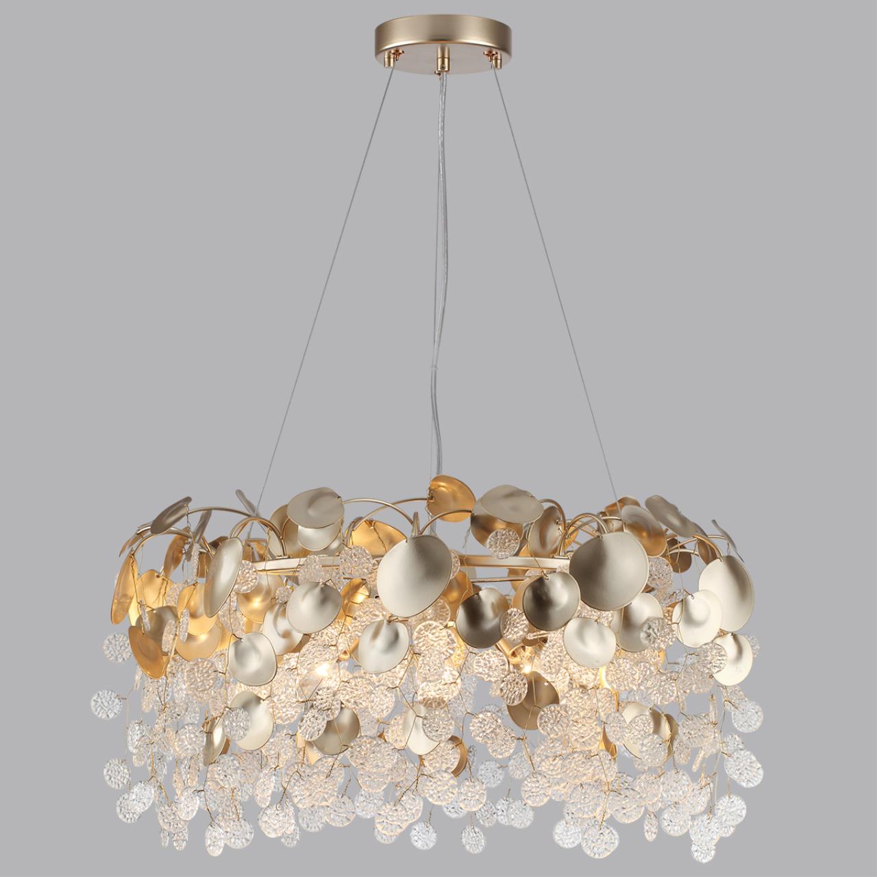 5104/8 CLASSIC ODL26 золотистый/прозрачный металл/стекло Люстра E14 8*40W 220В IP20 COINS — изображение 5