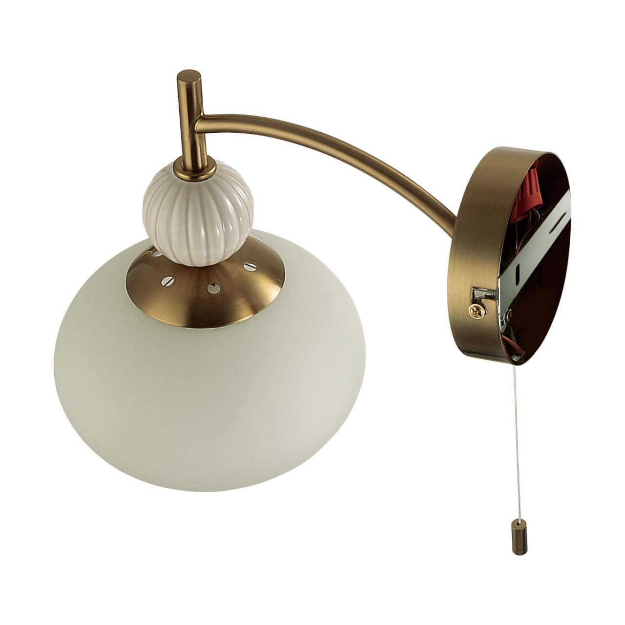 8272/1W NEOCLASSI латунь/бежевый/белый, металл/керамика/стекло Бра Е14 1*40W 220V GLORIYA — изображение 5