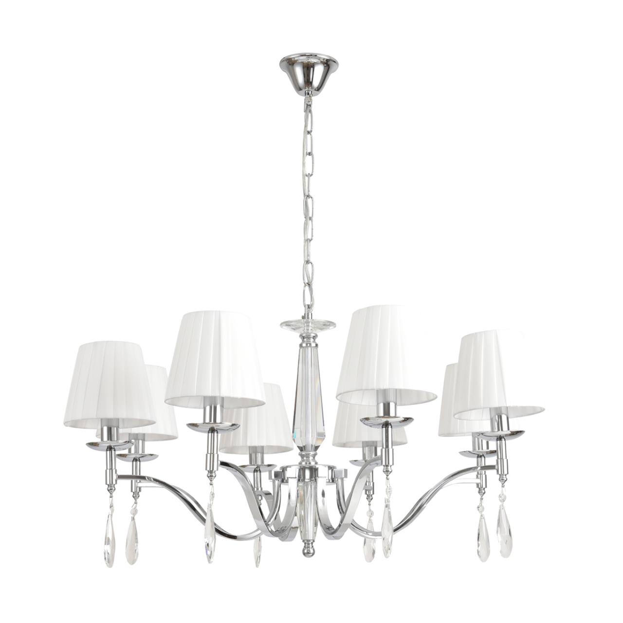 8316/8 CLASSI LN26 хром/белый, металл/хрусталь/текстиль Люстра E14 8*40W 220V MAGDA