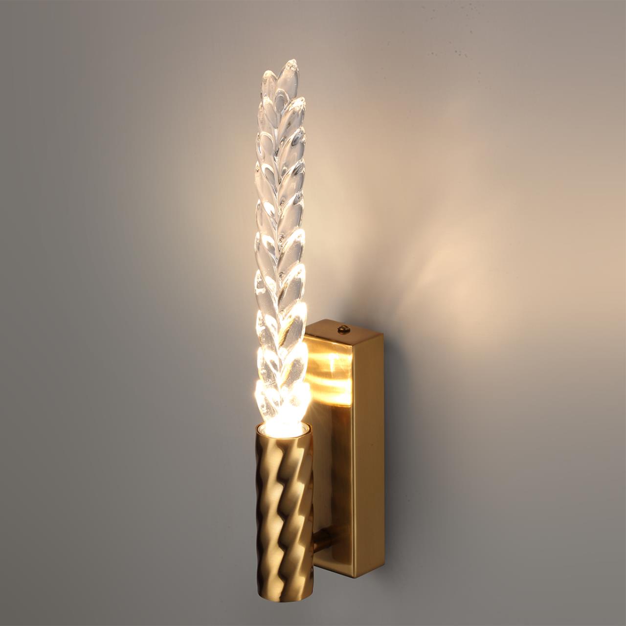 5449/4WL L-VISION ODL_EX26 сатинированн.латунь/прозрачн./металл/стекло Настенный светильник LED 4W 3000K 145Лм KOLOS — изображение 5