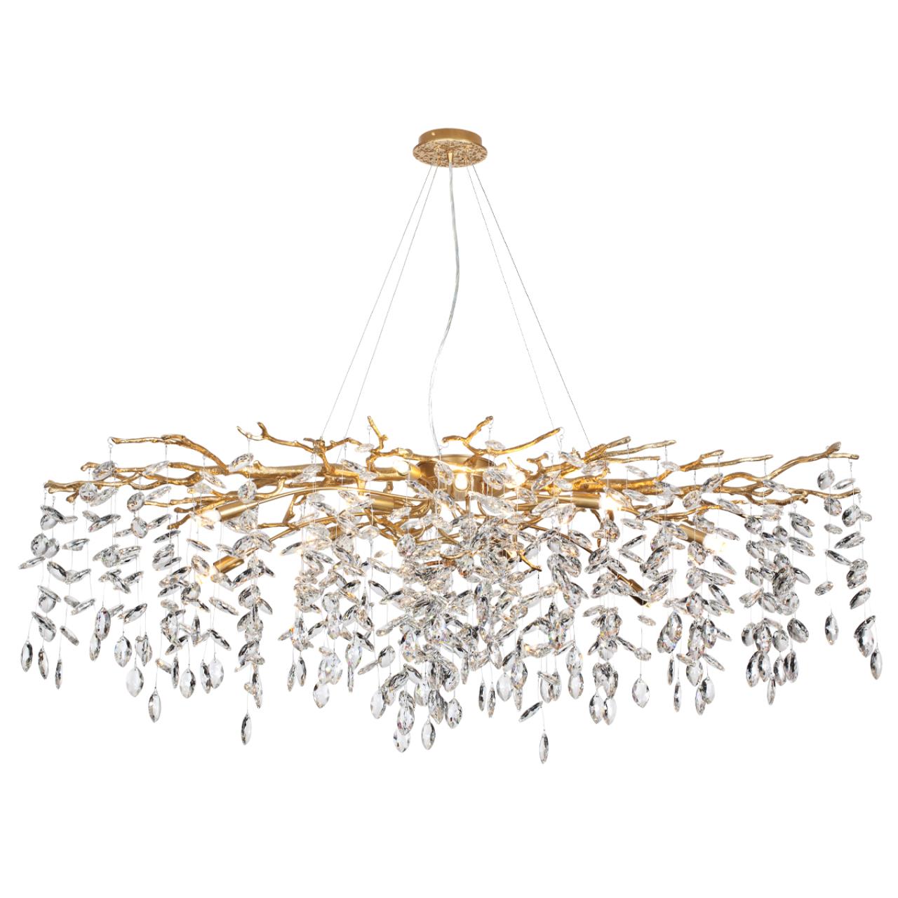 4969/14 HALL ODL24 633 античн.бронза/алюмин./хрусталь Люстра G9 14*40W DELICA — изображение 3