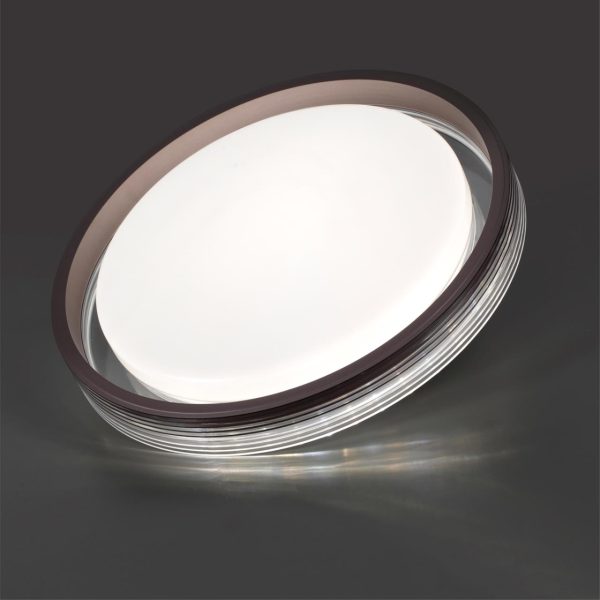 7698/DL MARON SN 148 Светильник пластик/кофе/прозрачный LED 48Вт 3000-6000K D475 IP43 пульт ДУ MEDEN — изображение 5
