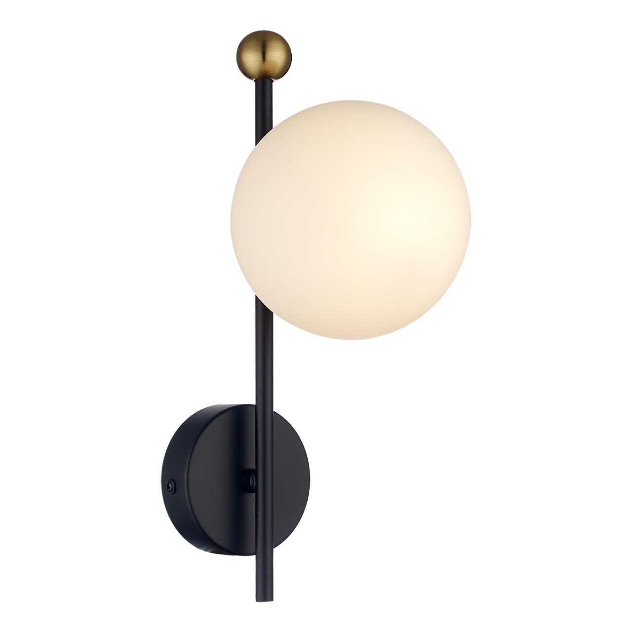 6581/1W MODERNI LN25 108 черный, золотой/белый металл /стекло Настенный светильник E14 1*40W 220V MELODY — изображение 3