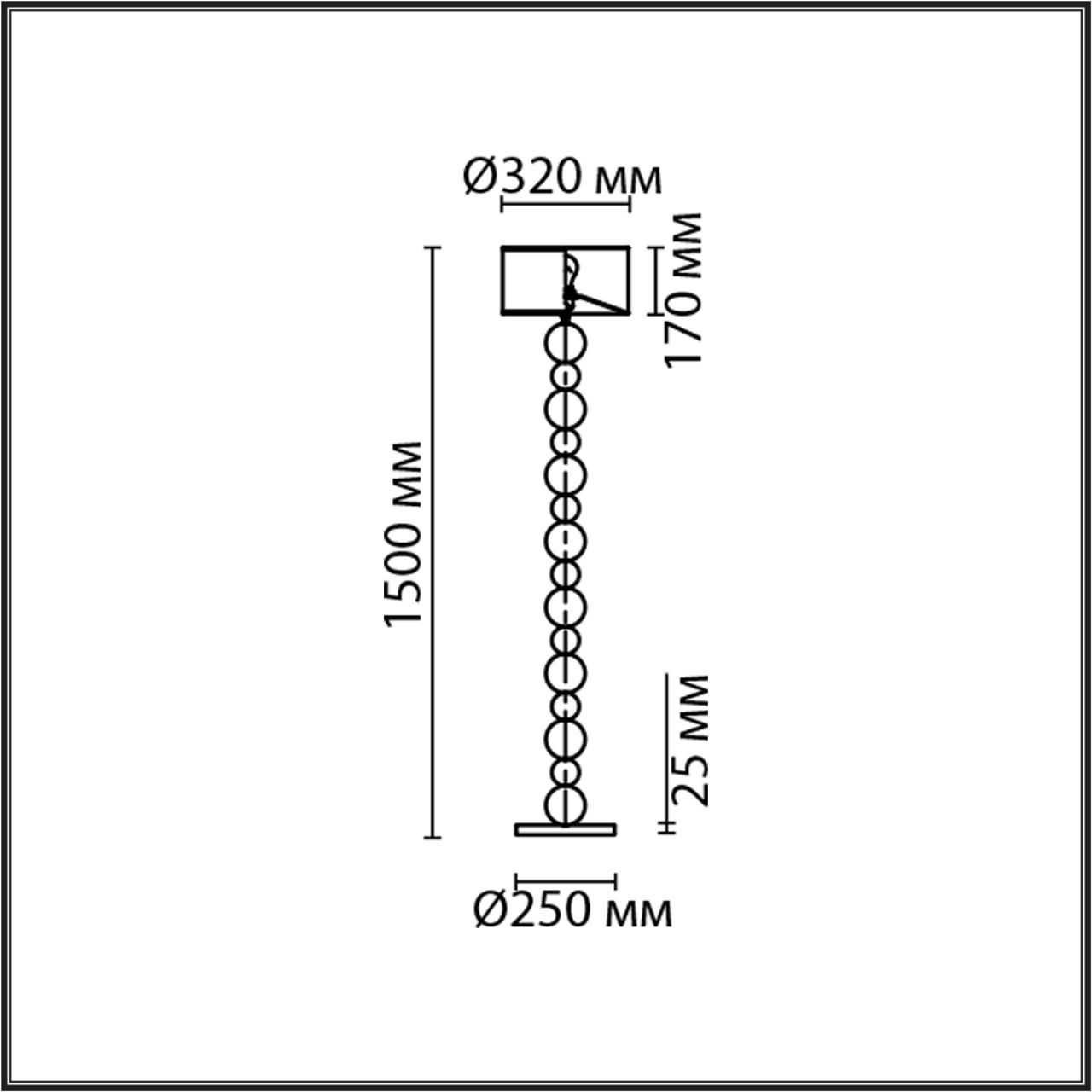 8079/1F NEOCLASSI LN25 369 хром/черный металл/текстиль Торшер E27 1*60W 220V NAVILA — изображение 6