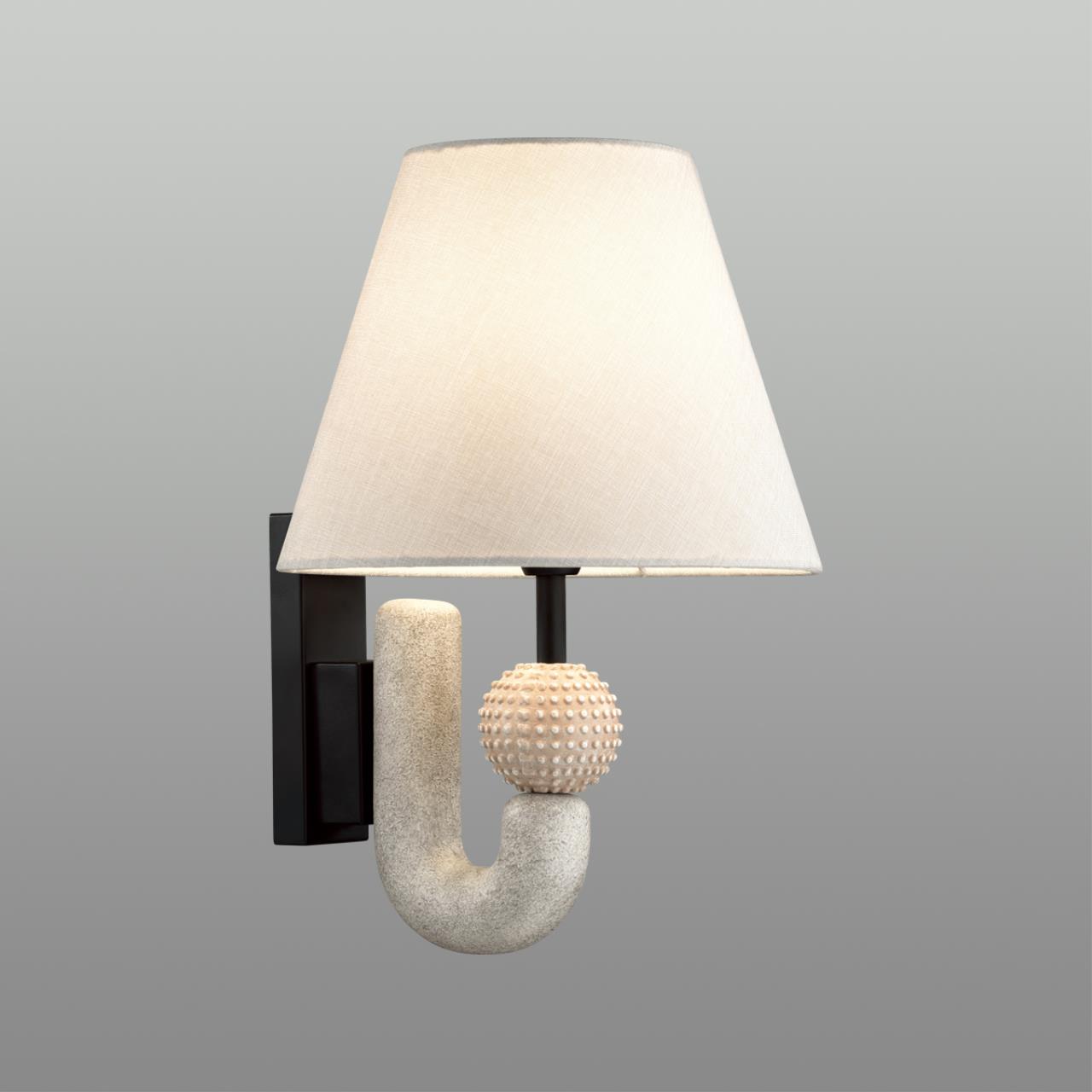 5410/1W MODERN ODL_EX23 167 черный матов./бежевый металл/полирезин/ткань Бра E14 1*40W BAGEL — изображение 4