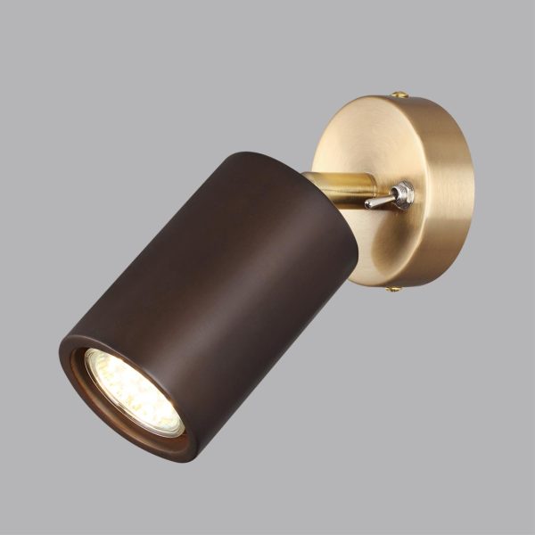 7062/1W MINIMA ODL25 237 Настенный светильник темное дерево/металл с выкл. IP20 GU10 LED 7W 220V CAUCHO — изображение 6