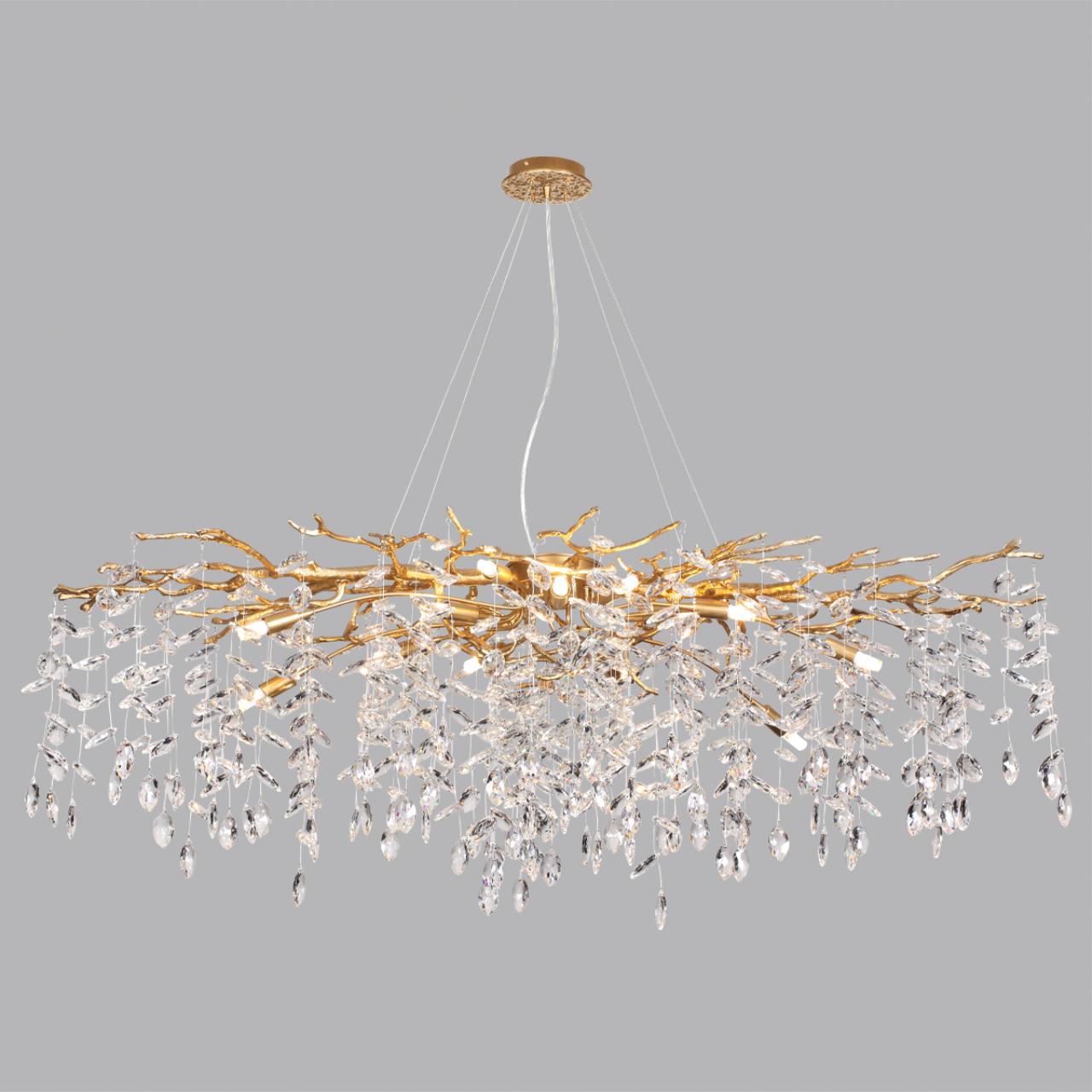 4969/14 HALL ODL24 633 античн.бронза/алюмин./хрусталь Люстра G9 14*40W DELICA — изображение 5