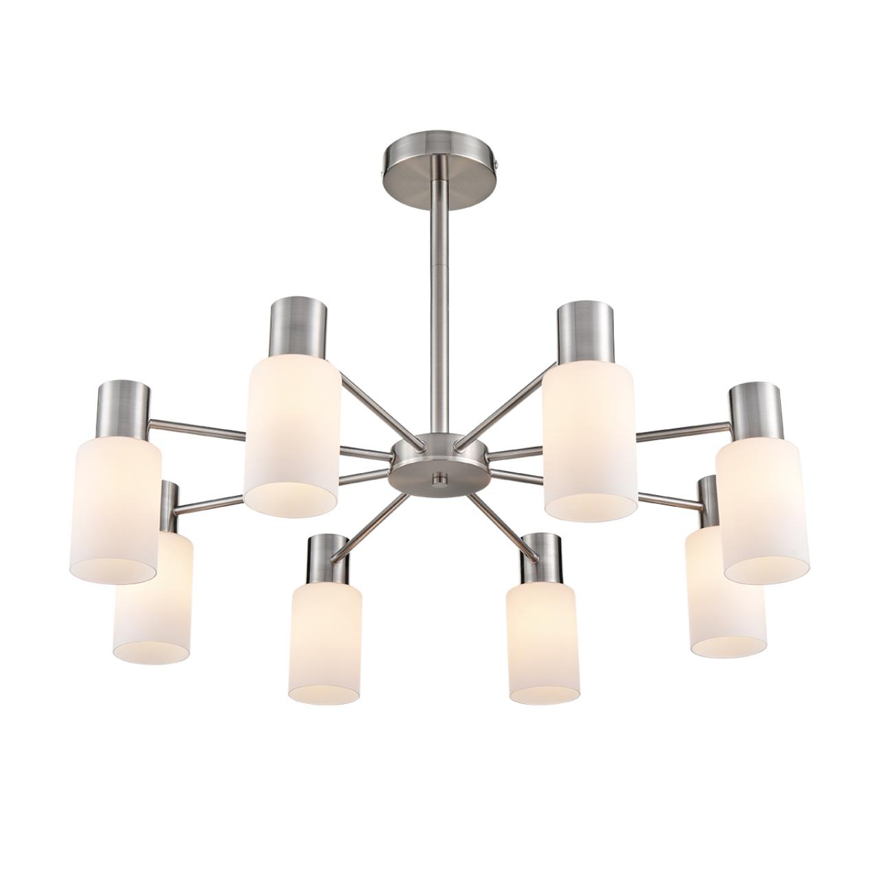 8099/8C COMFI LN25 75 никель/белый металл/стекло Люстра потолочная Е14 8*40W 220V MAVE — изображение 3