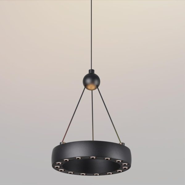 359396 OVER NT24 278 черный Светильник подвесной светодиодный, длина провода 2м IP20 LED 12W вниз/5W вверх 220V 1360Лм 3000K TURN — изображение 3