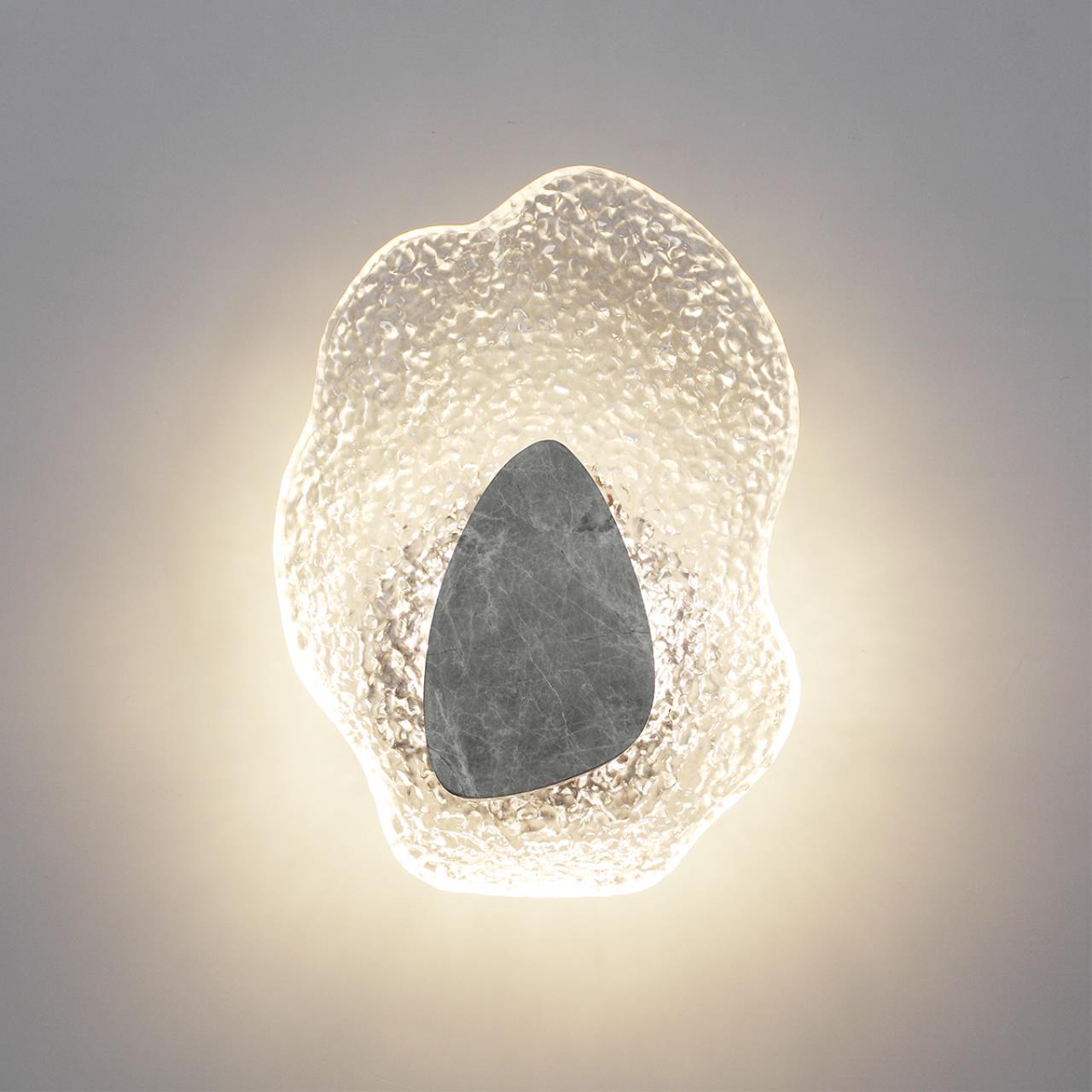 5461/12WLB L-VISION ODL_EX26 черный/прозрачный/серый/металл/стекло/мрамор Настенный светильник LED x 12W 3000K CORALLA — изображение 4