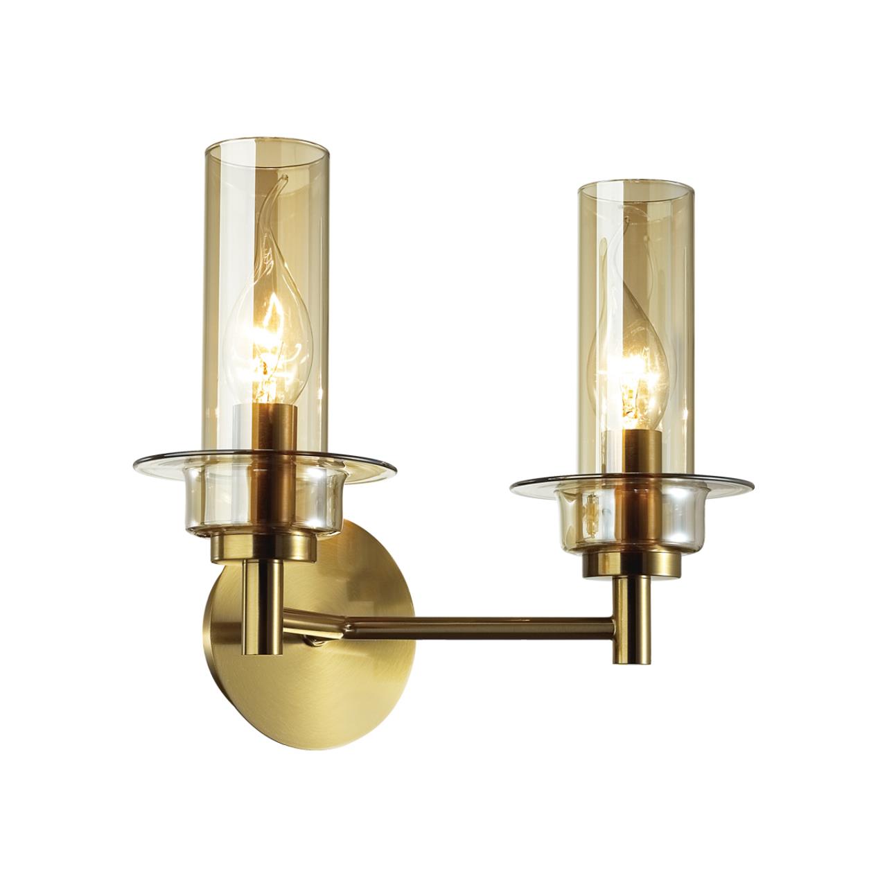 6554/2W CLASSI LN25 27 бронза/коньячный/металл/стекло Бра E14 2*40W 220V MADONNA — изображение 3