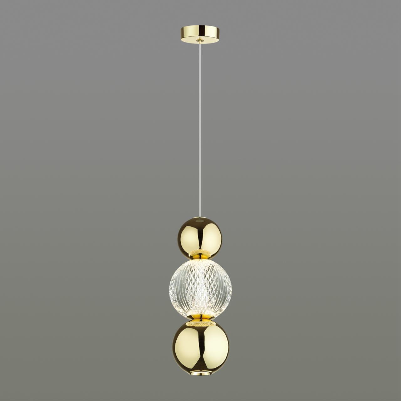 5008/7LA L-VISION ODL23 589 золотой/прозрачный/металл/акрил Подвес LED 7W 4000K 300Лм CRYSTAL — изображение 4