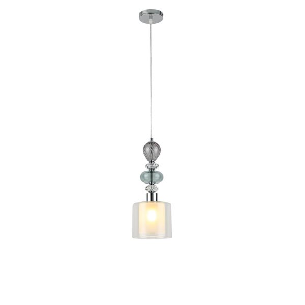 8292/1A MODERNI хром/белый/прозрачный, металл/стекло/хрусталь Подвес E27 1*60W 220V GANNA — изображение 3