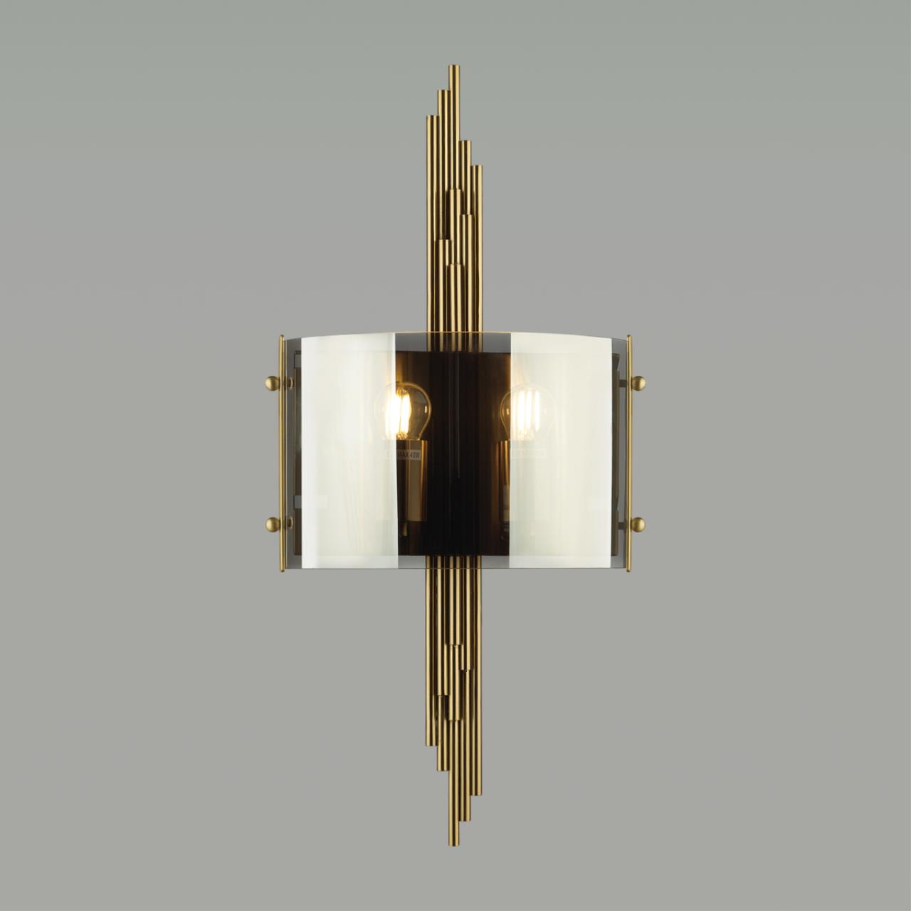 4895/2WA MODERN ODL_EX23 85 бронзовый/дымчатый/металл/стекло Бра E27 2*40W MARGARET — изображение 4