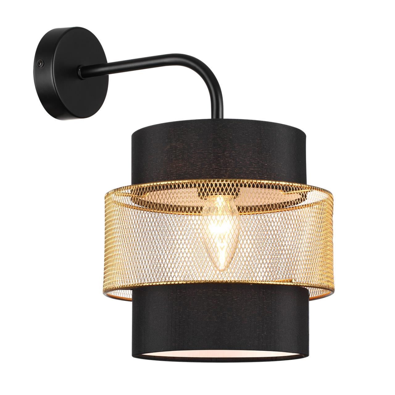 8003/1W MODERNI LN25 161 черный/черный, золотой металл/металл, текстиль Бра Е27 60W 220V ANIMAISA — изображение 3