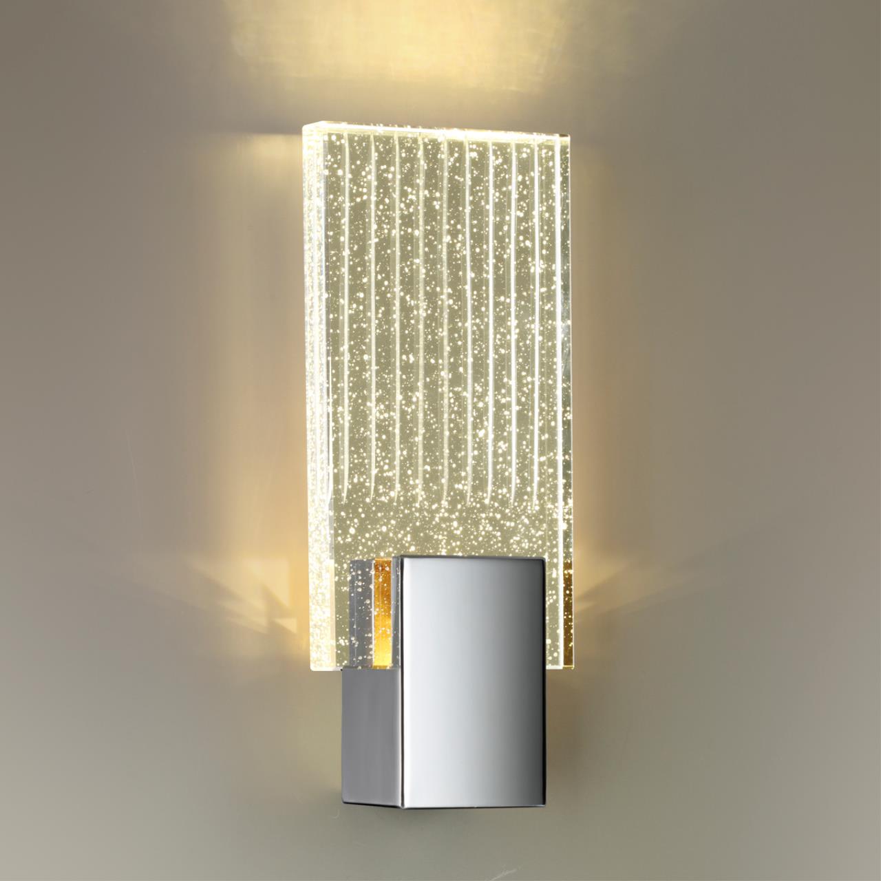 4363/5WL HIGHTECH ODL23 371 хром полированный/металл/стекло Настенный св-к IP20 LED 5W 261Лм 3000K RICCI — изображение 4