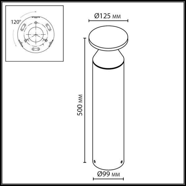 7119/12GL NATURE ODL25 Ландшафтный светильник  черный/металл IP65 LED 12W 670Лм 3000K 120° 220-240V COIL — изображение 5