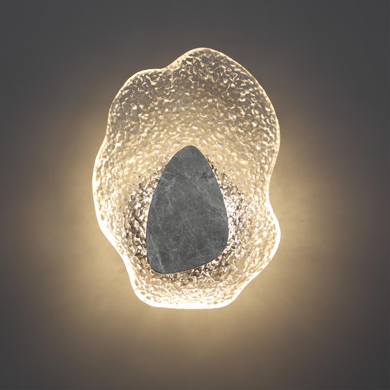 5461/12WLB L-VISION ODL_EX26 черный/прозрачный/серый/металл/стекло/мрамор Настенный светильник LED x 12W 3000K CORALLA — изображение 6