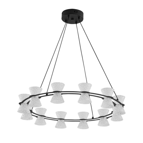 8341/42L LEDIO LN черный/прозрачный металл/акрил Люстра подвесная LED 42W 3000K 220V VINORA