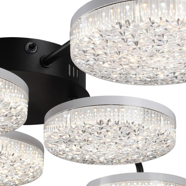 8236/6CL LEDIO LN25 000 черный, металл/акрил Люстра потолочная с пультом ДУ LED 85W 3000-6000К 220V DIDANA — изображение 6