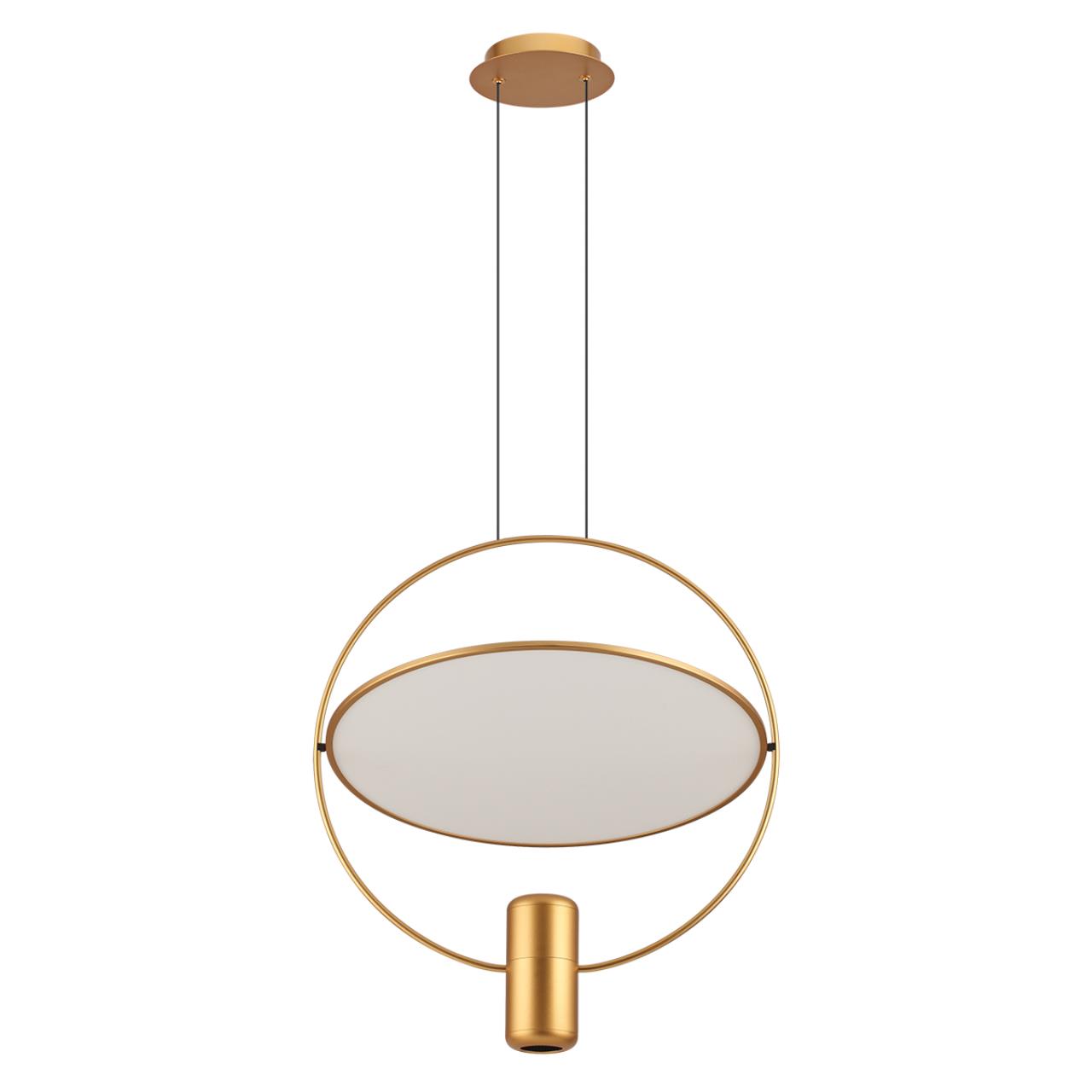 7028/2L HIGHTECH ODL25 285 золото/белый матовый/ металл/акрил Подвесной светильник золот. поворотный 150° IP20 LED GU10 2*7W ORBITE