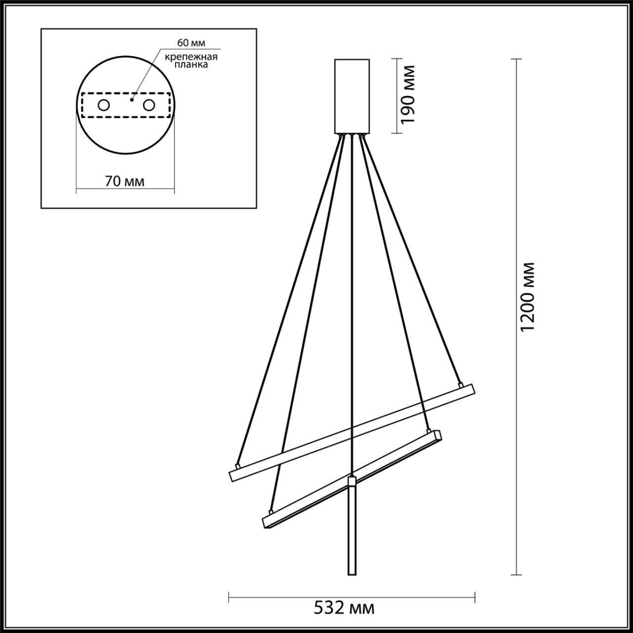 3860/39B L-VISION ODL20 327 черный/металл Подвесной светильник LED 3000K 39W 220V COMETA — изображение 3