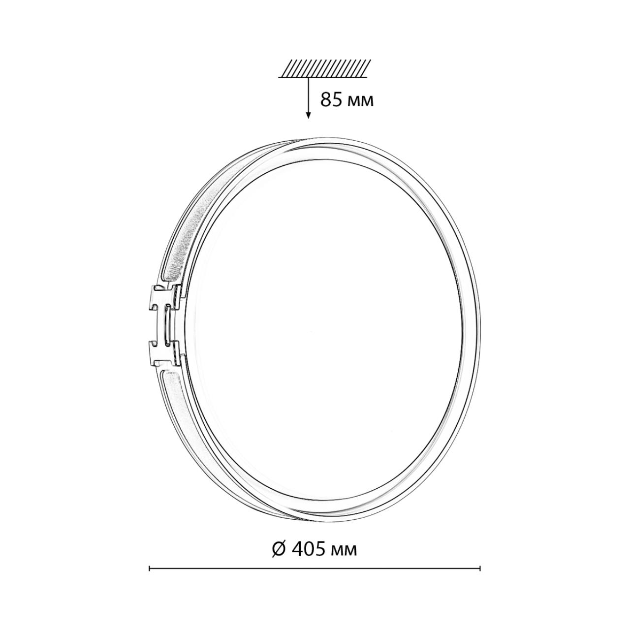 7654/DL COLOR SN 132 Светильник пластик/белый/серый/золотой LED 48Вт 4000К D405 IP43 FAVEMO GREY — изображение 4