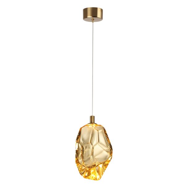 7111/4LA L-VISION ODL25 Подвесной светильник  золотистый/янтарное стекло/металл IP20 LED 4W 300Лм 3000K 200° 220V GEMME — изображение 4