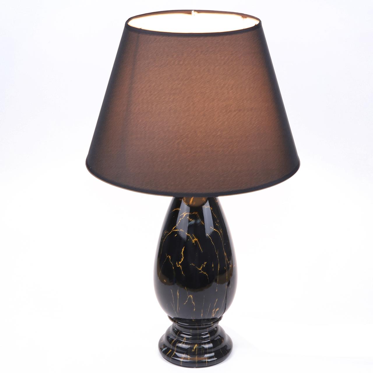 8219/1T CLASSI (В 2-Х КОРОБКАХ) LN25 379 черный, керамика/текстиль Настольная лампа Е27 1*60W 220V SHARLIN — изображение 3