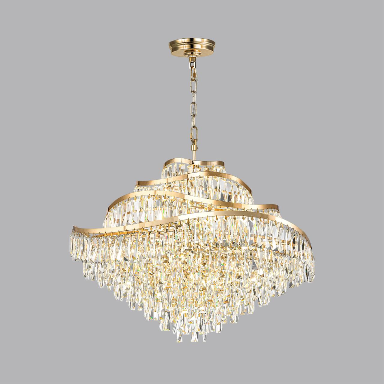 5073/25 HALL (В 2-Х КОРОБКАХ) ODL24 623 золото/прозрачный/металл/хрусталь Люстра E14 25*40W WAYTA — изображение 3