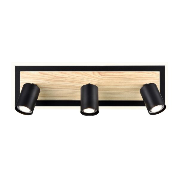 8025/20WL LEDIO LN24 черный/дерево, металл/МДФ Настенный светильник LED GU10 3*10W + LED 20W 220V PINE — изображение 3