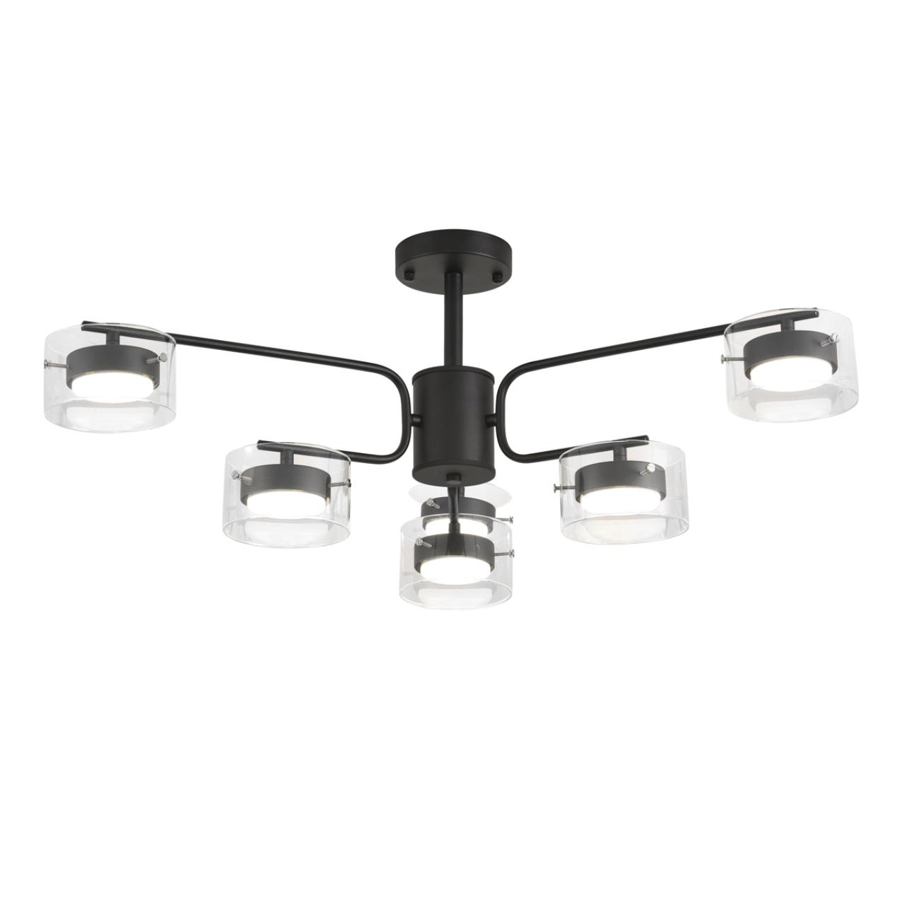 8349/6C COMFI черный/прозрачный, металл/стекло Светильник потолочный LED GX53 6*7W 220V NATALINA — изображение 3