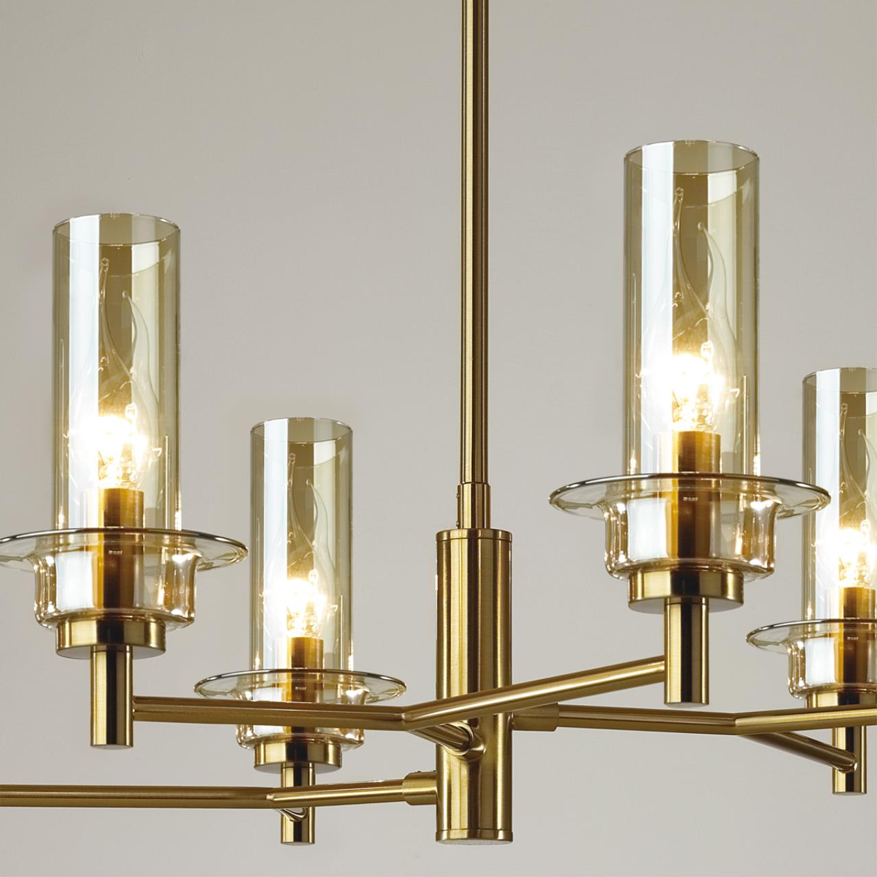 6554/6C CLASSI LN25 27 бронза/коньячный/металл/стекло Люстра потолочная E14 6*40W 220V MADONNA — изображение 4