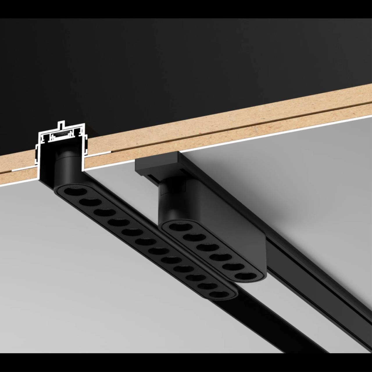 135195 SHINO NT23 166 черный Низковольтный накладной шинопровод 2м, заглушки в комплекте IP20 48V SMAL — изображение 3