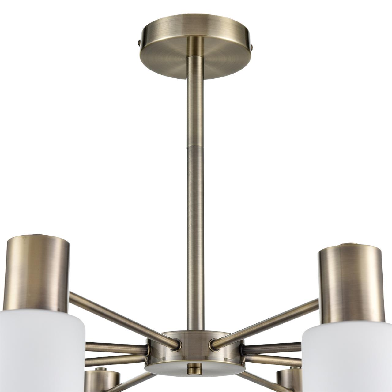 8100/8C COMFI LN25 74 бронза/белый металл/стекло Люстра потолочная Е14 8*40W 220V MAVE — изображение 5