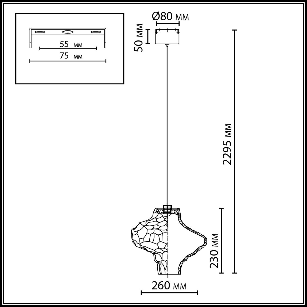 5108/3LA L-VISION  ODL26 антич.бронза/янтарный металл/стекло Подвес LED x 3W 4000K ORDI — изображение 4