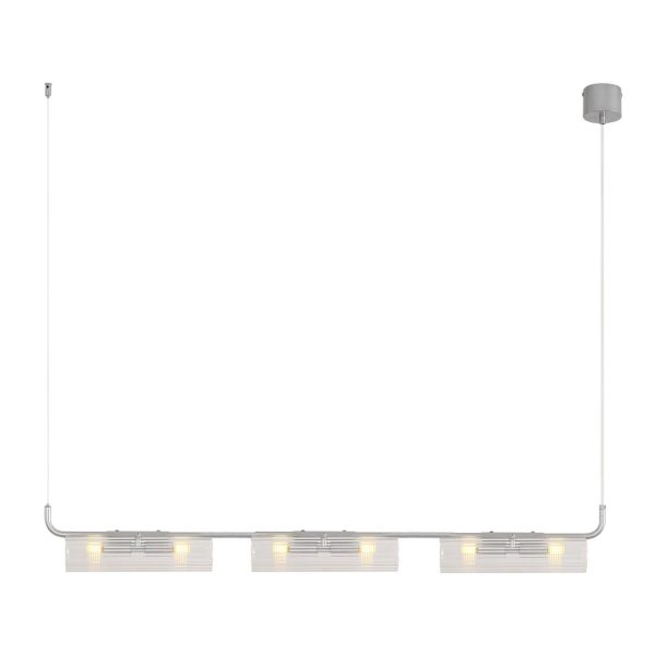 8258/6 SUSPENTIONI LN26 серебро/прозрачный, металл/стекло Подвес G9 6*20W 220V TORONTO — изображение 3