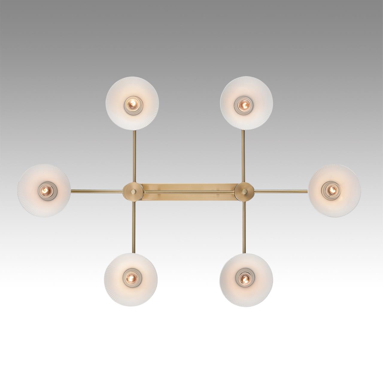 8113/6 MODERNI LN25 184 латунь/белый, металл/стекло Люстра потолочная E27 6*60W 220V CORNE — изображение 7