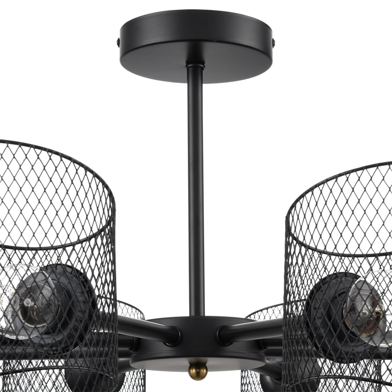 8238/8C COUNTY LN25 258 черный металл Люстра потолочная Е27 8*60W 220V TIDINA — изображение 5