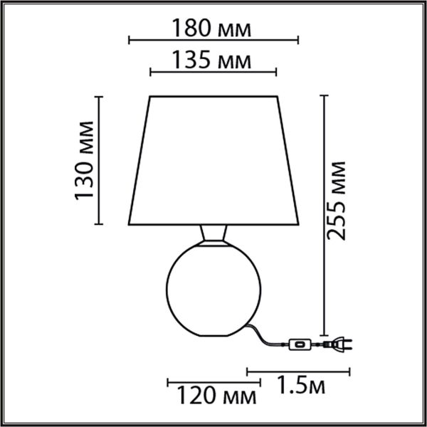8214/1T CLASSI LN25 000 черный, керамика/текстиль Настольная лампа Е27 1*60W 220V TAREKA — изображение 4
