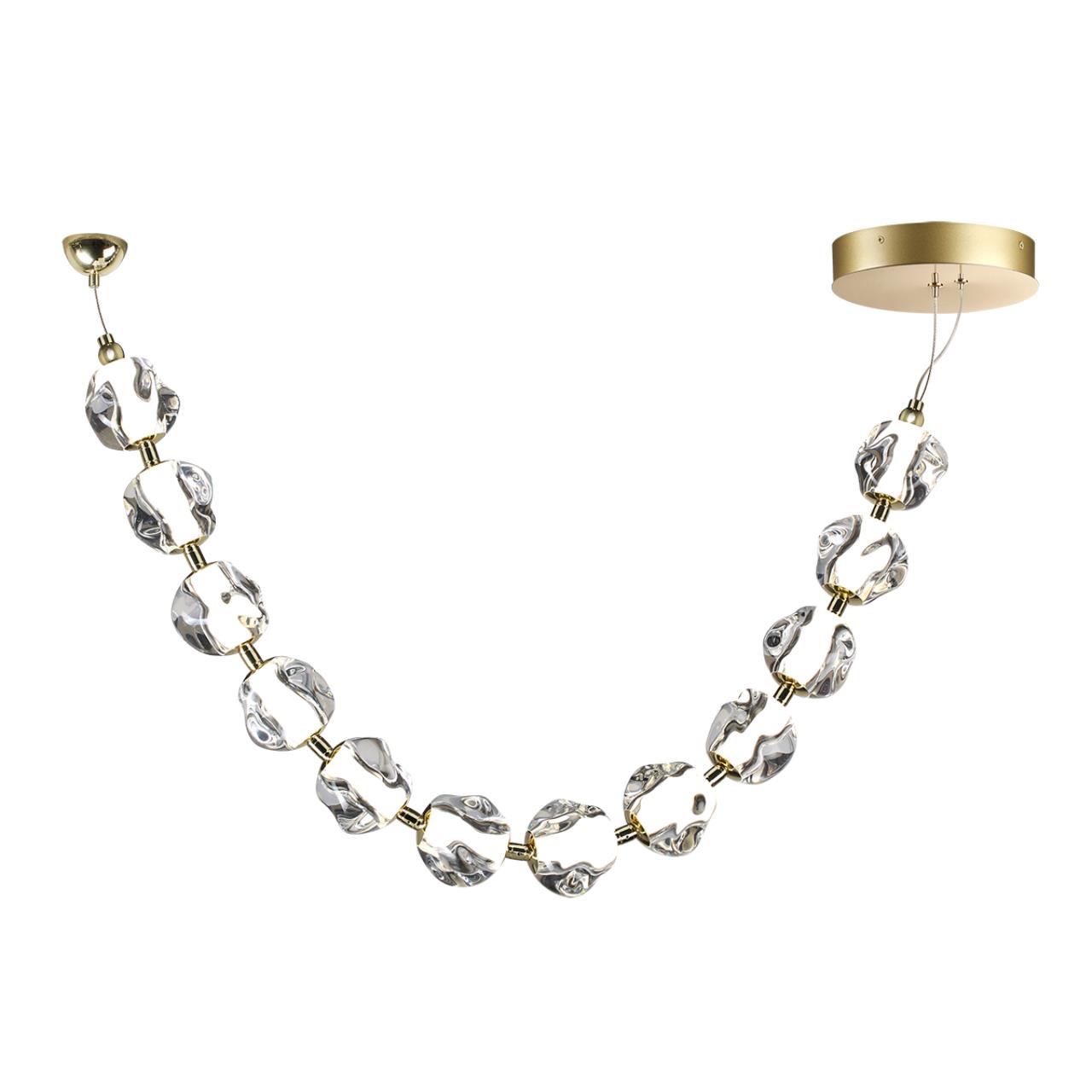 5085/48L L-VISION ODL25 557 золото/прозрачный/металл/акрил Подвес- бусы LED 48W 4000K 2400Лм JEMSTONE — изображение 4