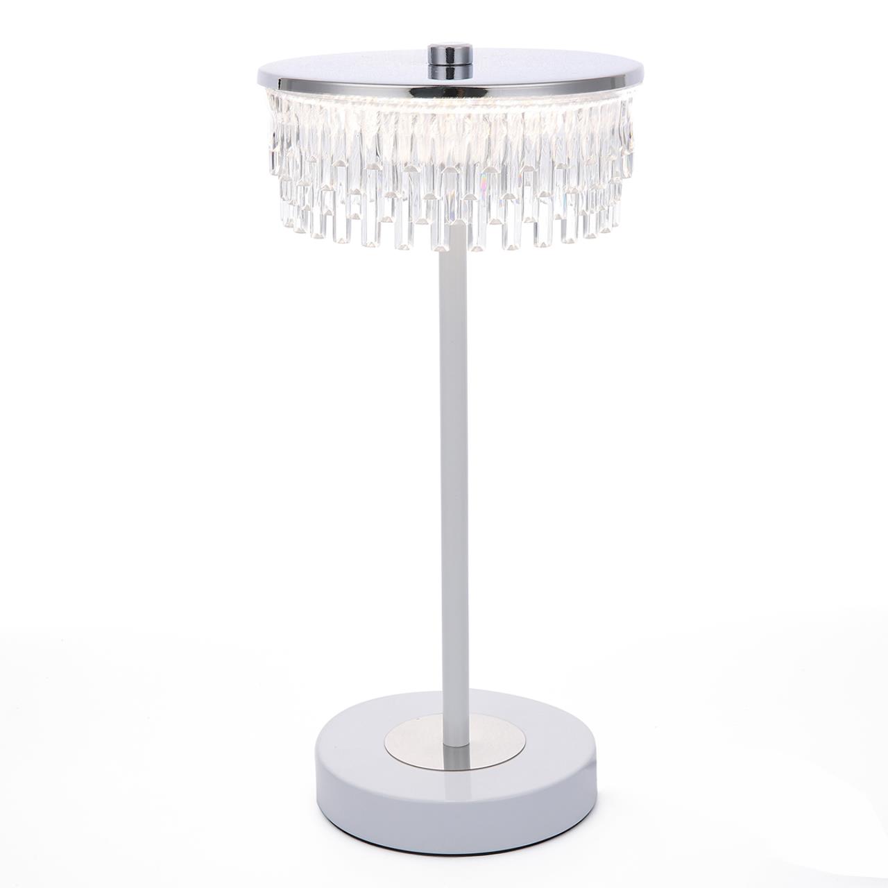 8253/1TL LEDIO LN25 393 серебро/белый/прозрачный, металл/акрил Настольная лампа LED 7W 4000К 220V SATIANA — изображение 3
