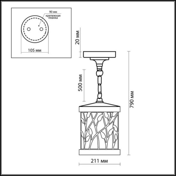 2287/1 NATURE ODL12 659 патина коричневый Уличный светильник-подвес IP44 E27 100W 220V LAGRA