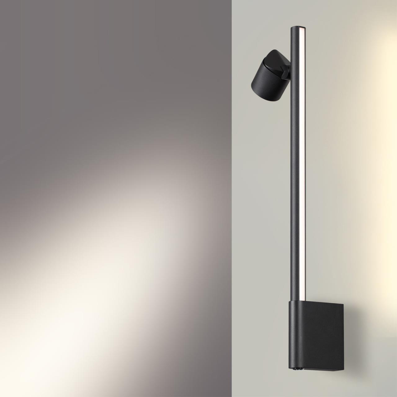359313 OVER NT24 290 черный Светильник настенный диммируемый (выключатель) IP20 LED 7W+7W 4000K 220-240V FERMO — изображение 4