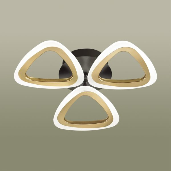 4571/42CL УЦЕНКА LEDIO LN21 17 черный, золотой Люстра потолочная диммир. с ДУ + LampSmart LED 42W 3000-6000К 2270Лм 220V RHEA — изображение 4