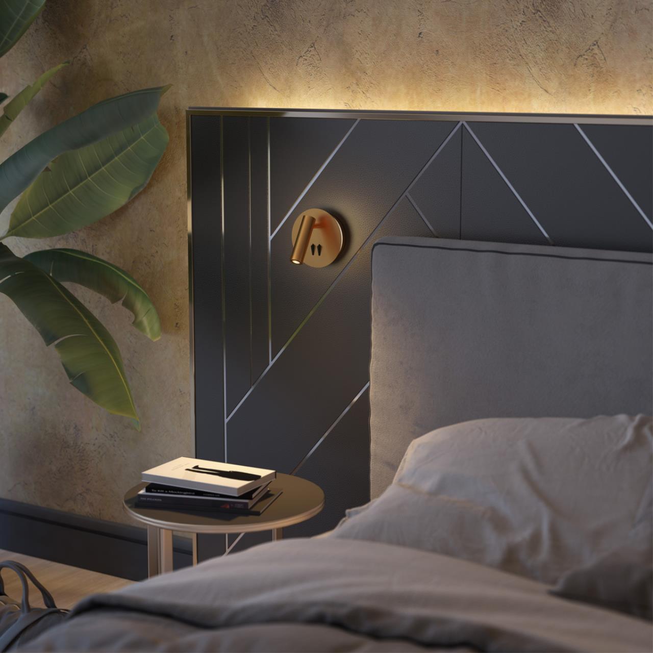 3913/9WL HIGHTECH ODL20 409 золот/металл Настен.св-к с лампой д/чтения с выкл LED 9W 3000K 220V BEAM — изображение 5