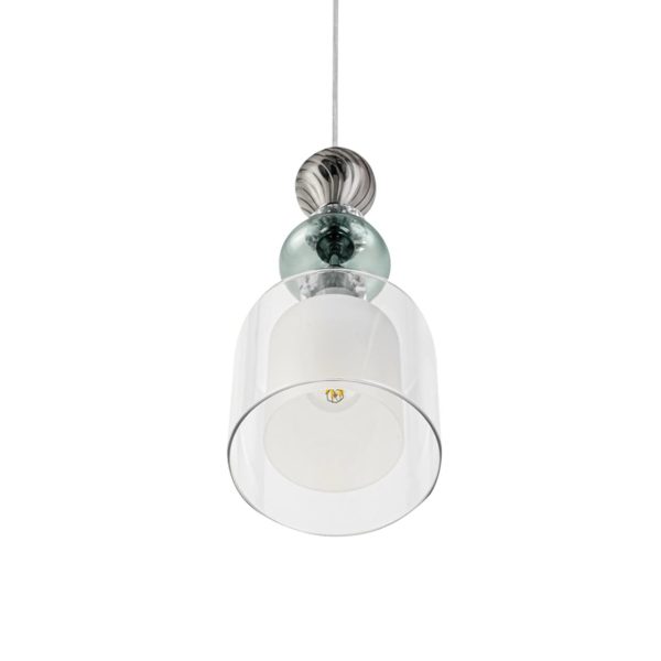8292/1A MODERNI хром/белый/прозрачный, металл/стекло/хрусталь Подвес E27 1*60W 220V GANNA — изображение 5